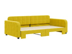 Daybed with pull-out bed, yellow, 100x200 cm, velvet, KIIE35964