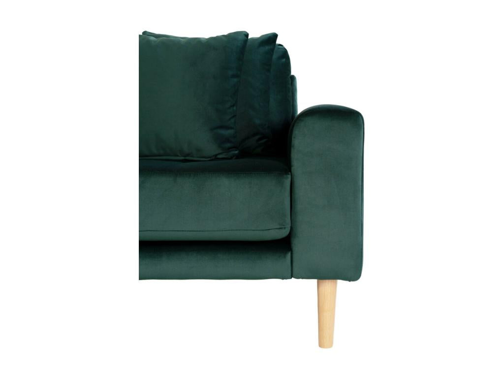 Zensova - Left-hand corner sofa in velvet, 290cm wide, Forest Green, MEXR23616
