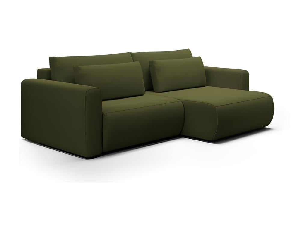 Lumenao L-shaped convertible corner sofa in green water-repellent, stain-resistant fabric TZMO56925
