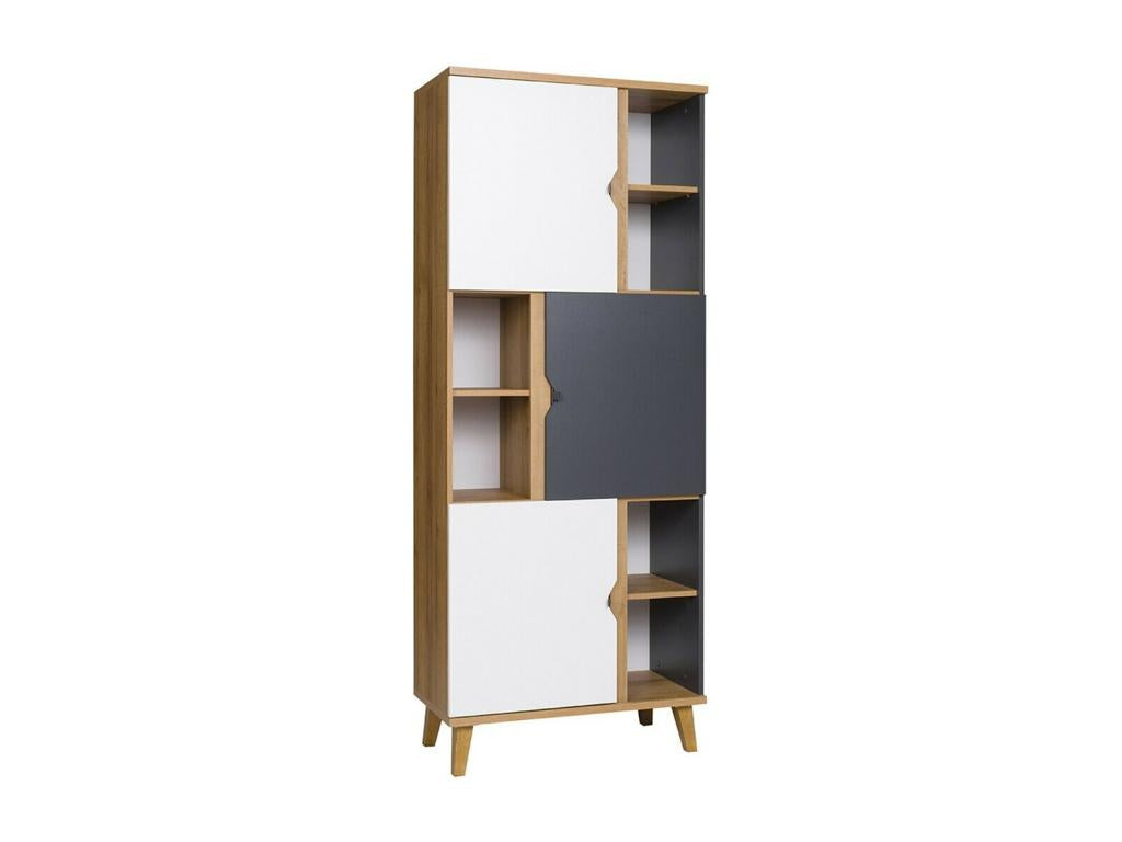 Zensova 101 Shelf Unit with Doors, Laminate Finish, 3 Doors, 200x80x40cm, WHPC50051