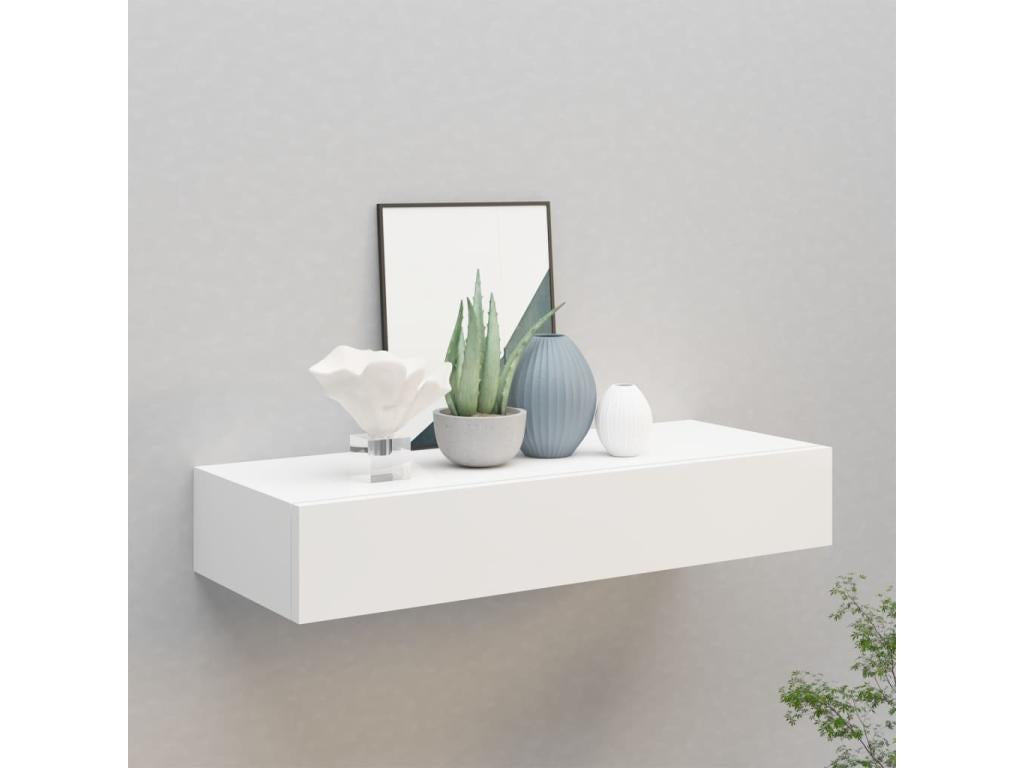 Lumenao DOEH45046 White Wall-Mounted Drawer Shelf 60x23.5x10