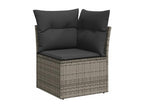 Garden furniture set with cushions, 13 pieces, grey woven resin BQPV85655