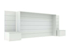 Zensova XGDO56507 160cm White Fiberboard Headboard with Bedside Tables