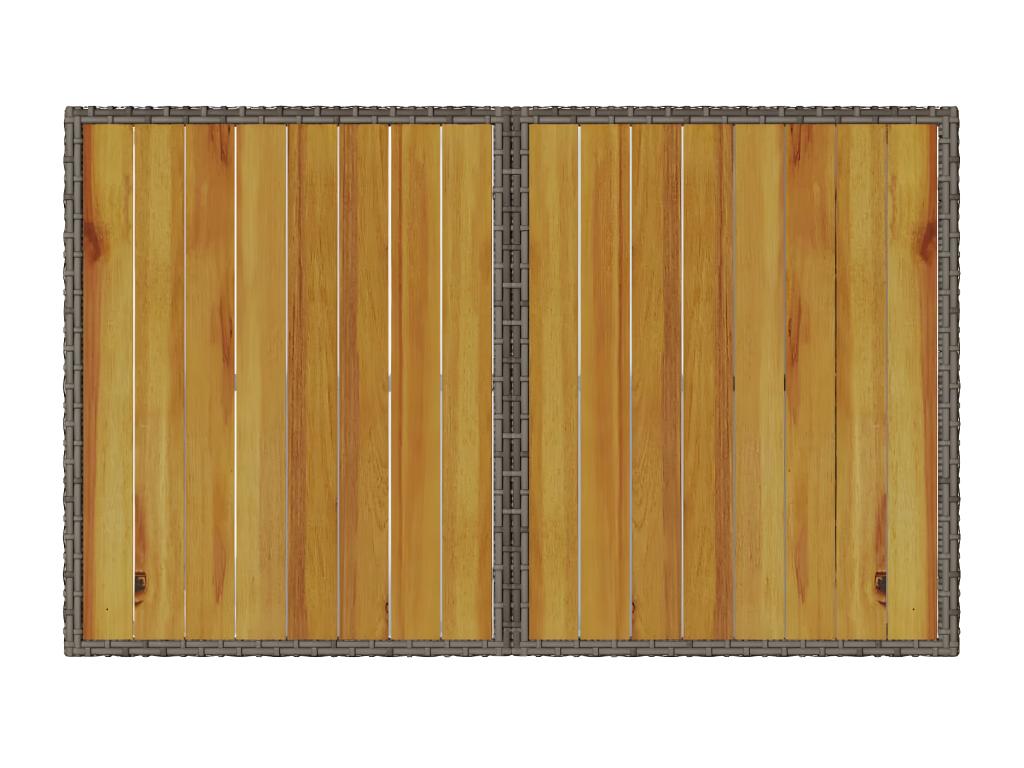 Lumenao - Garden table with grey wooden top 110x68x70 cm rattan RAMW16703