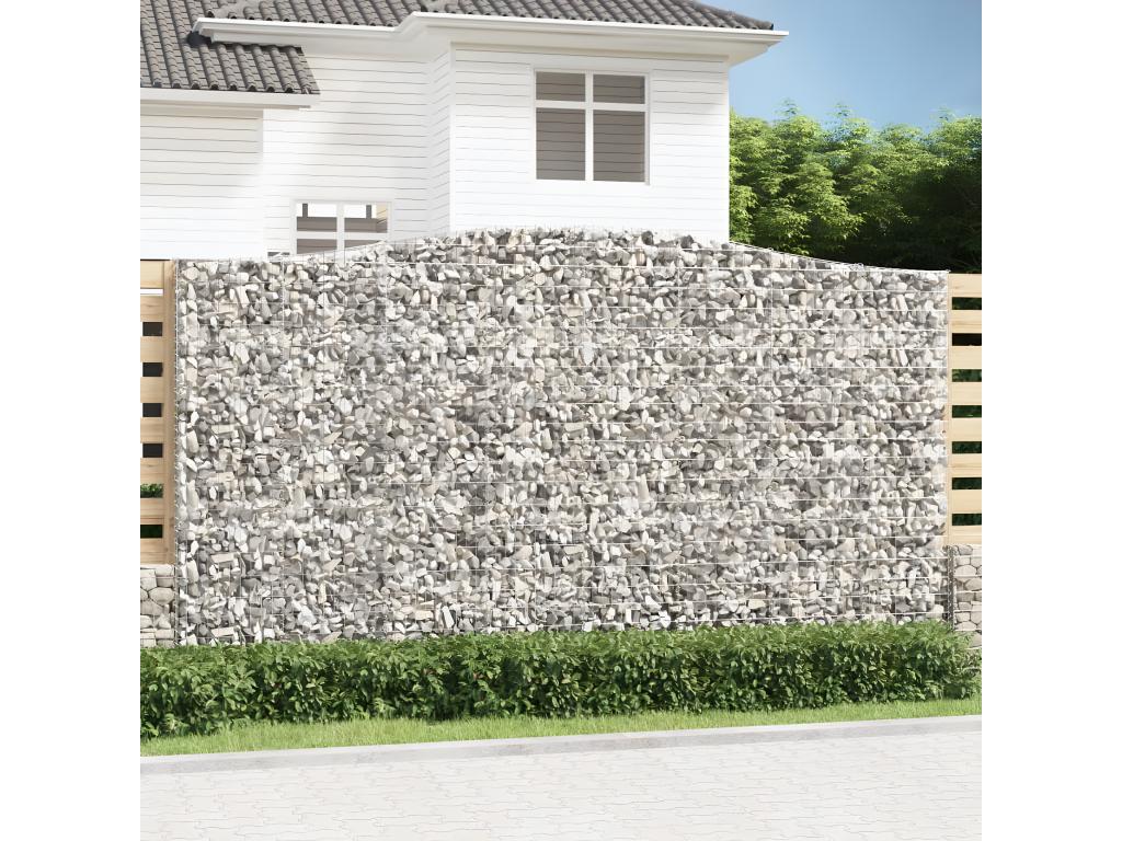 3-piece arched gabion baskets, 400x50x220/240 cm, galvanized iron, ITDW31849