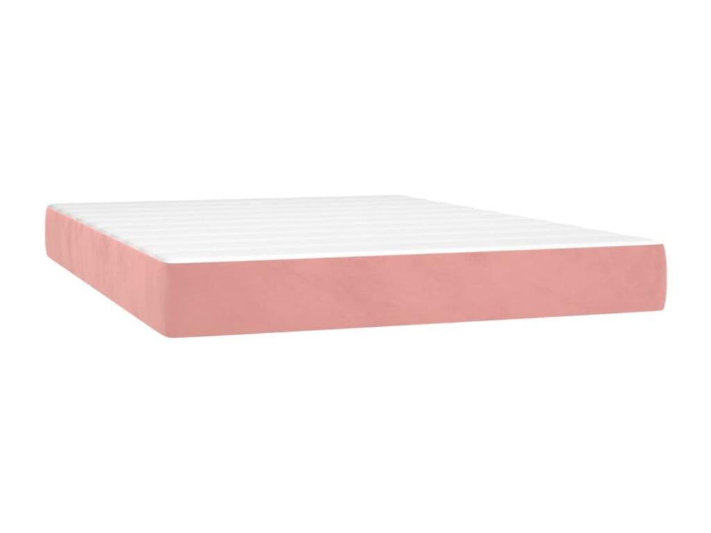 Zensova upholstered bed with pink mattress, 140x190 cm, velvet, AOWA87174