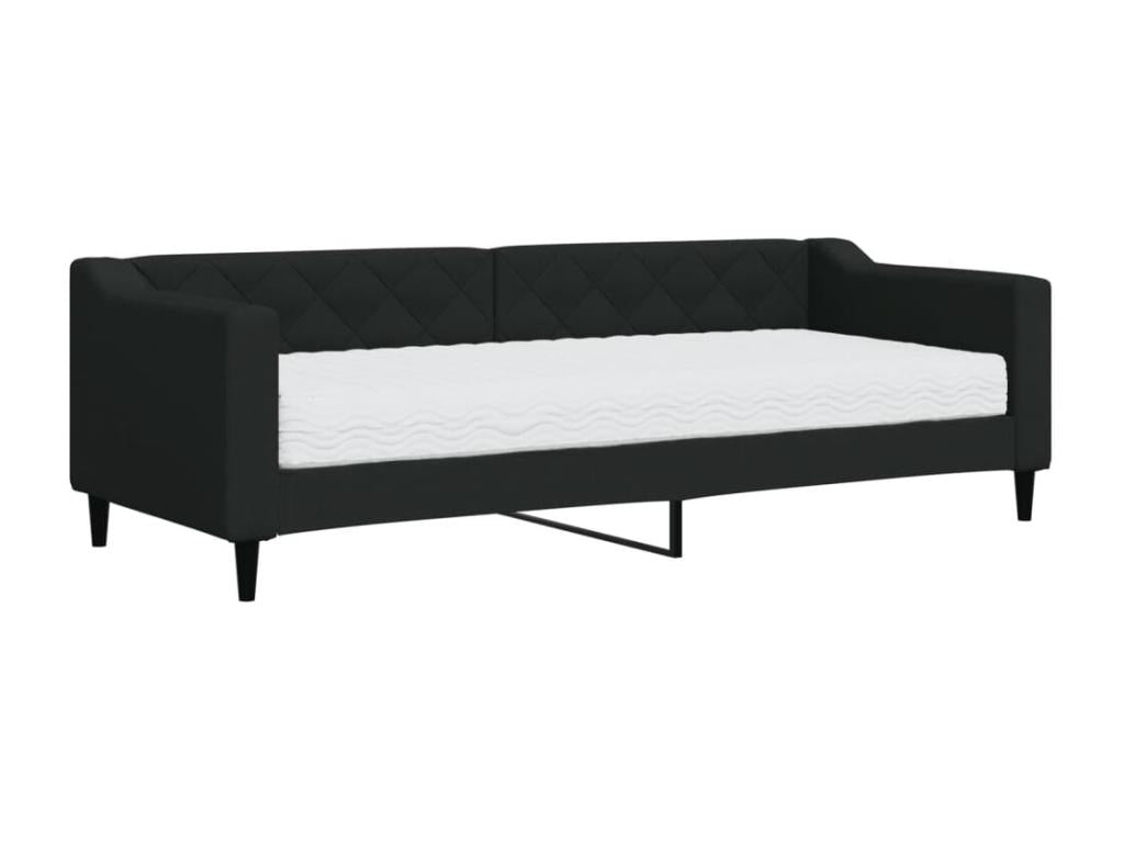 Daybed with black mattress 80x200 cm fabric RMIJ10711
