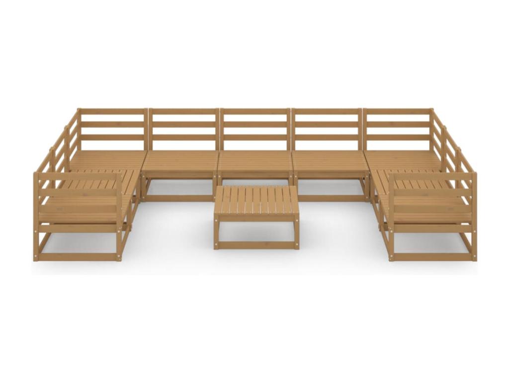 10-piece garden furniture set in solid pine wood GWQS57129