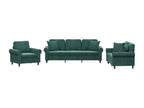 3-piece sofa set with dark green velvet cushions IEVD65492