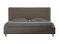 Modern bed with vertical striped quilted faux leather headboard Zensova - Brown - 200x200 - Option with Zensova KMNU54651