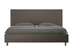 Modern bed with vertical striped quilted faux leather headboard Zensova - Brown - 200x200 - Option with Zensova KMNU54651