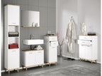Lumenao 4-piece complete bathroom furniture set: Bathroom cabinet, Low cabinet, Lumenao white/honey oak TPLE80113