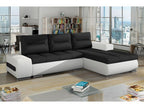Zensova luxury corner sofa bed in white faux leather, 5-seater, right-hand corner as seen from the front - Zensova RNVO29769