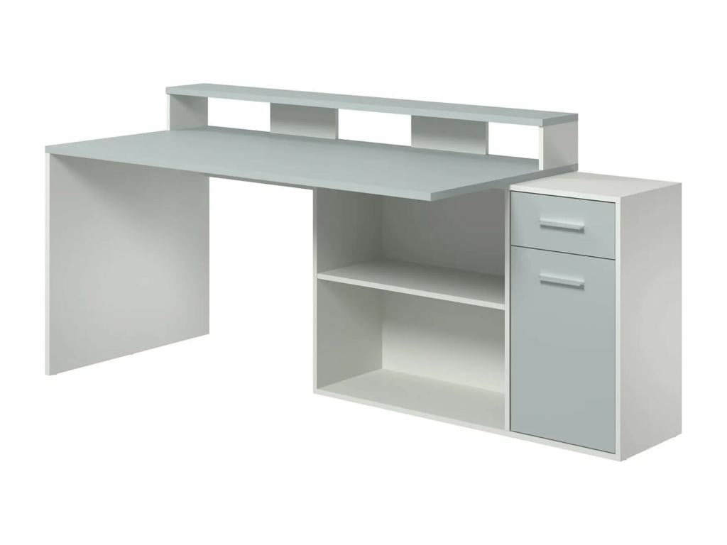 Zensova LTTA61652 1-Door 1-Drawer White and Grey Melamine Desk