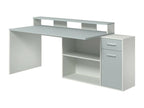 Zensova LTTA61652 1-Door 1-Drawer White and Grey Melamine Desk