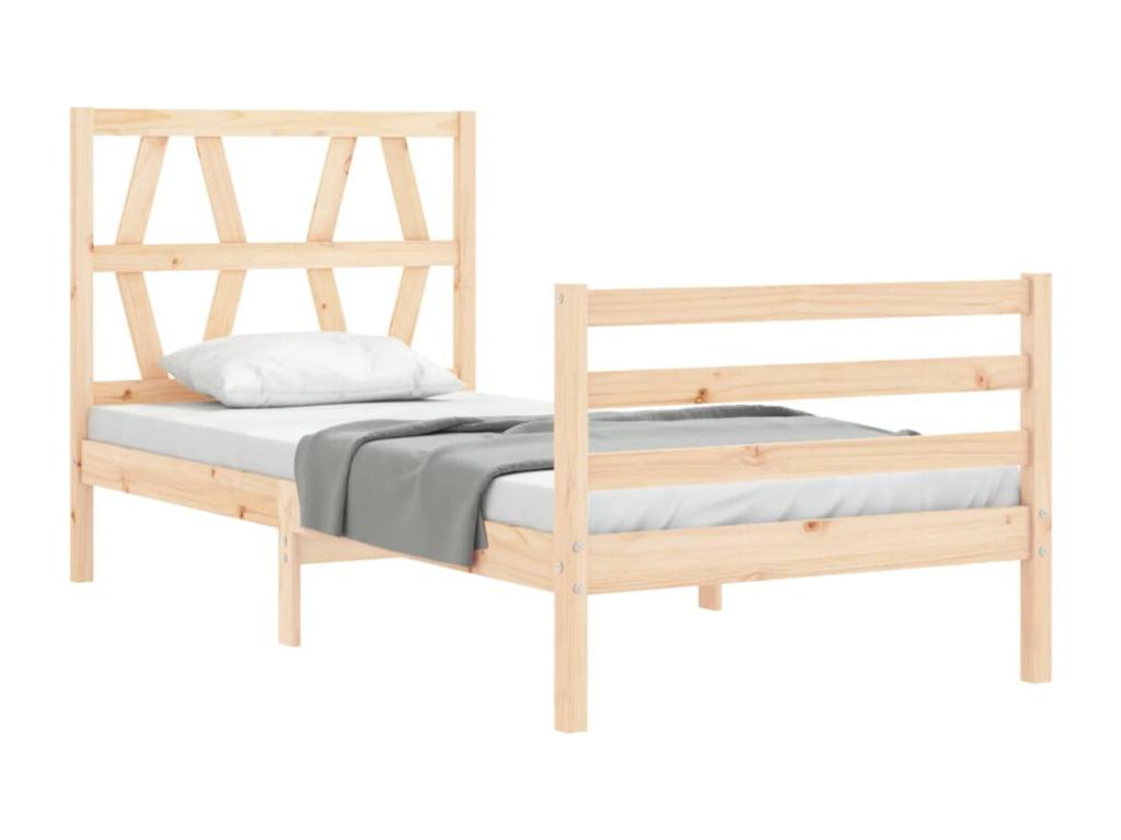 Bed frame without mattress, solid wood GJQY60690
