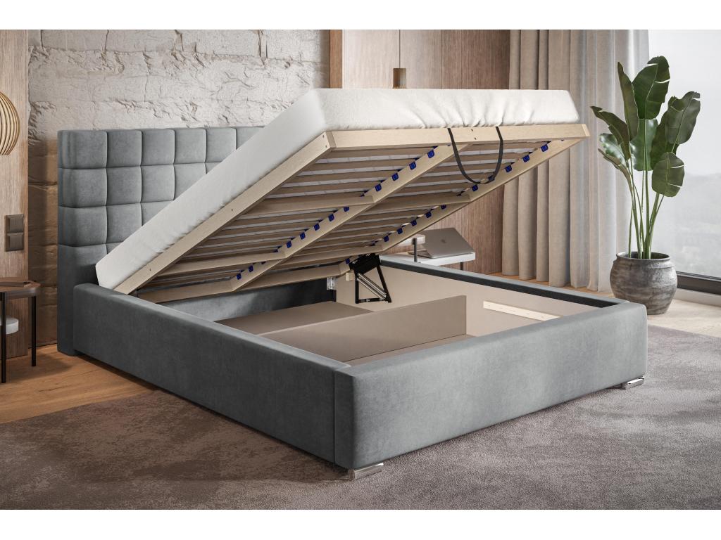 Zensova Noris 160x200 Adult Bed with Storage - Double Bed, Upholstered Bed with Headboard - Velvet Blue Zensova 09 BSOG72310