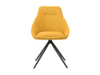 Lumenao KRTN52598 180° swivel chair with mustard yellow fabric armrests and black metal legs