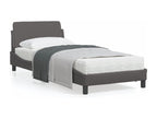 Bed frame with headboard, grey, 80x200 cm, faux leather, CTZH27240