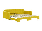 Daybed with pull-out bed, yellow, 100x200 cm, velvet, KIIE35964