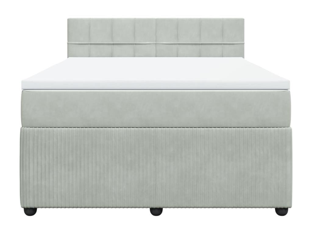 Zensova bed and mattress, light grey, 160x200cm, velvet, XSQX34470