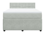 Zensova bed and mattress, light grey, 160x200cm, velvet, XSQX34470