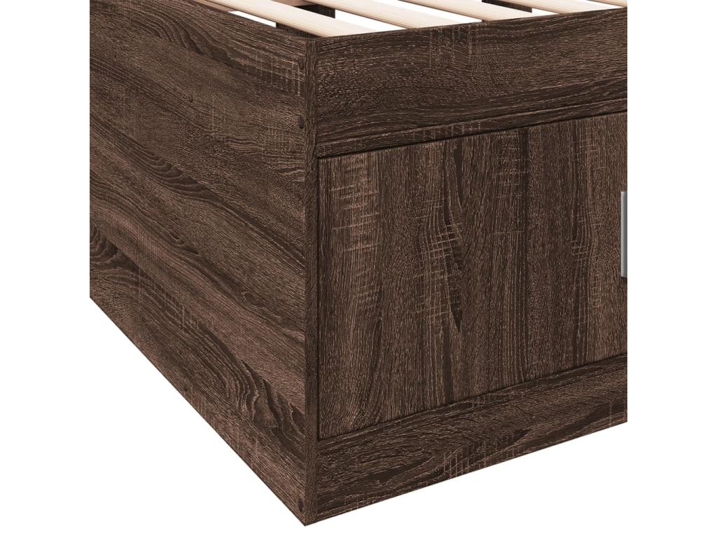Daybed with drawers, brown oak, 75x190 cm, engineered wood BENY50132