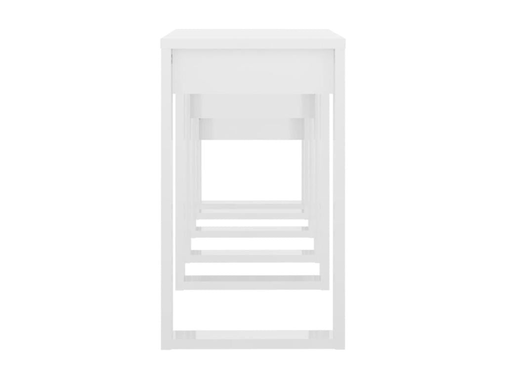 Nesting tables, 3 pieces, glossy white, engineered wood, HJSL08075