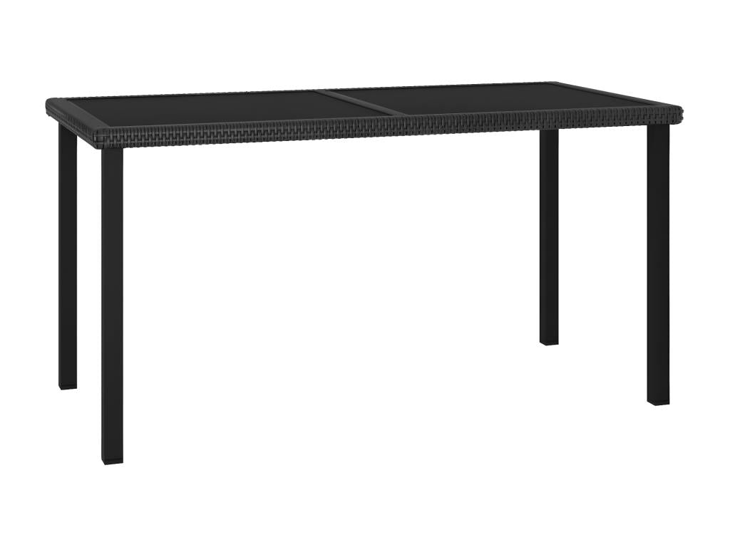 Lumenao Premium - Black Garden Dining Table 140x70x73 cm Woven Resin FIFN12428
