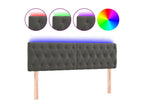 Dark Grey LED Headboard 160x7x78/88 cm Velvet NHIC54988