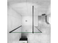 Black walk-in shower enclosure 120x200cm with black 90cm square support bar in 8mm tempered anti-limescale glass WJHG21432