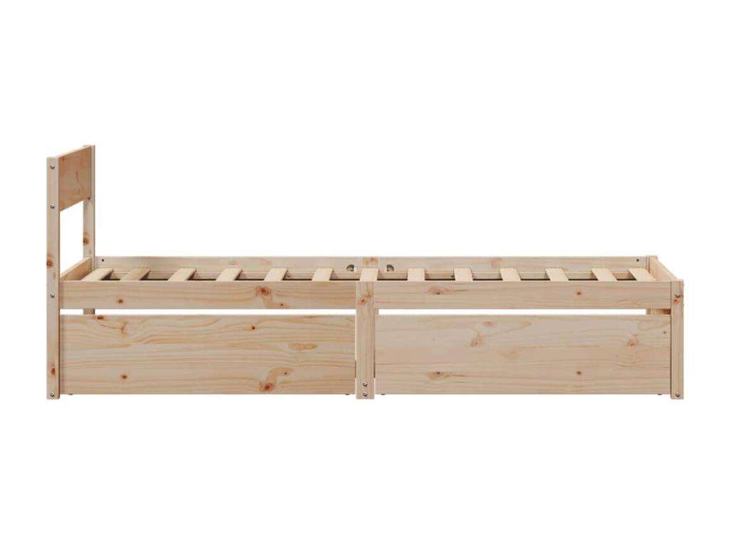 Bed frame with drawers 90x190 cm solid pine wood MDTR50623