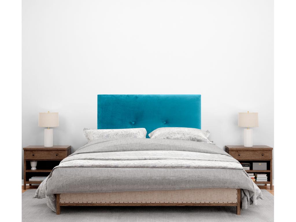 Lumenao Smooth Velvet Headboard with Buttons 95x50 Beds 80/90 - Light Blue DKXD39479