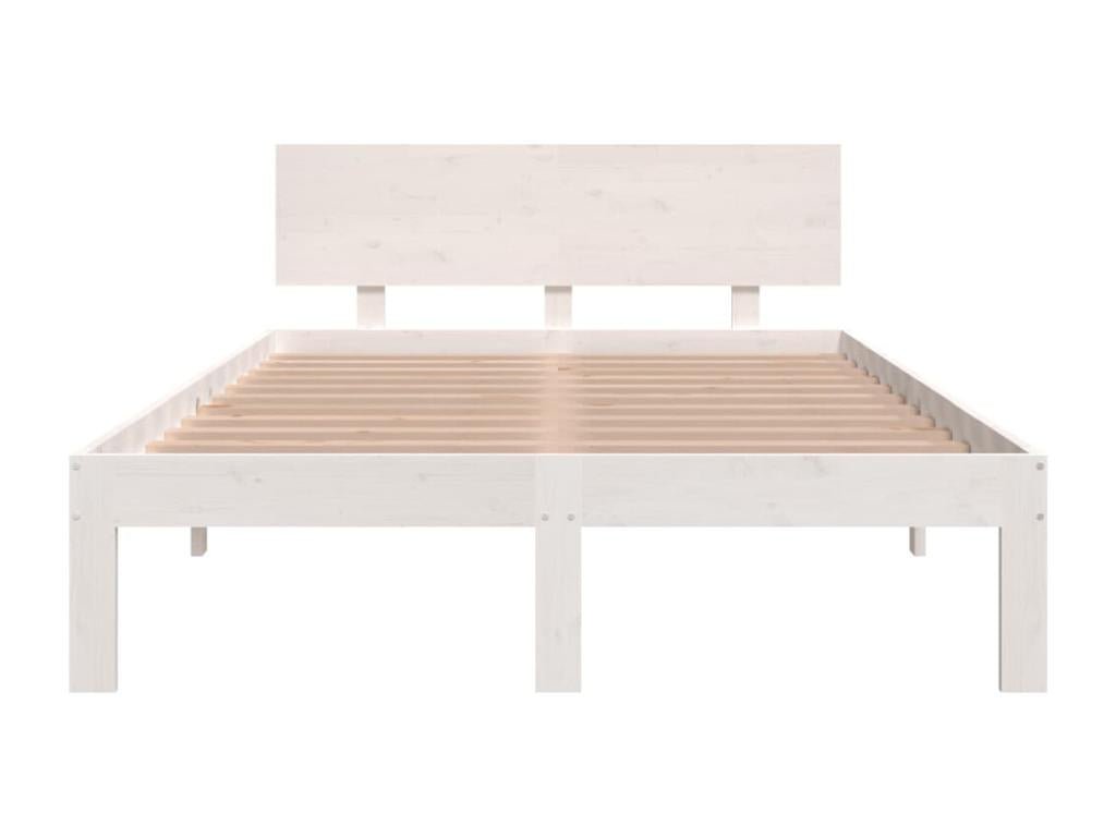 White Solid Wood Bed Frame 120x190 cm Small Double NSVA43212