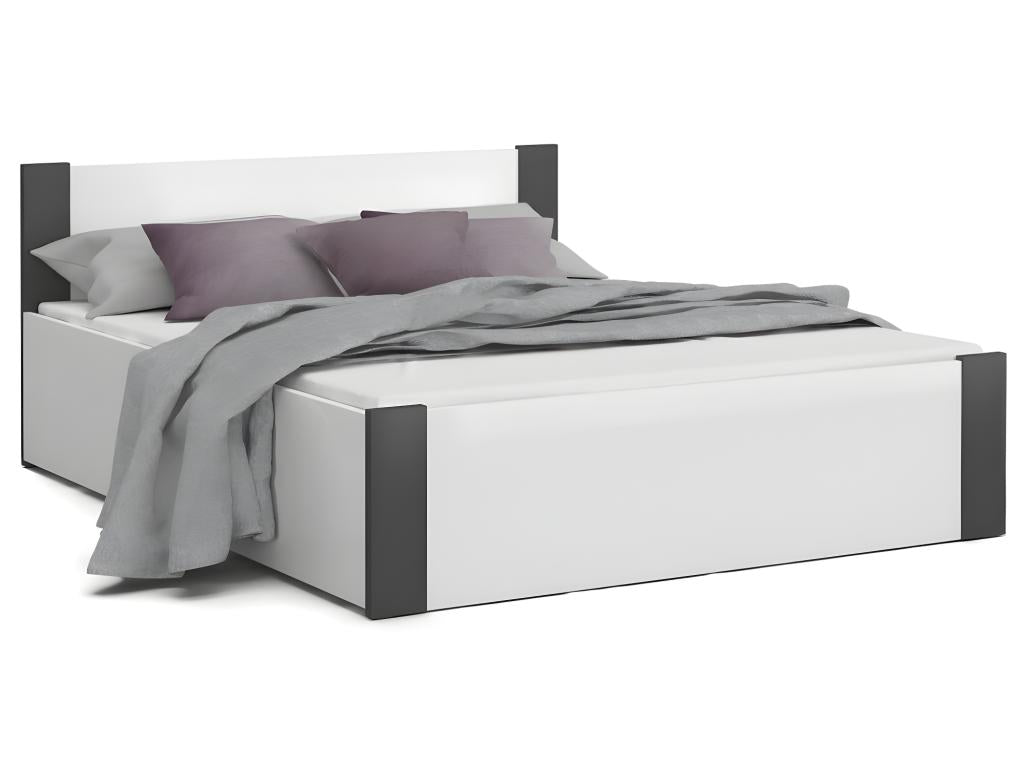 Zensova 140x190 bed with storage - Zensova included, White - grey PXRS03400