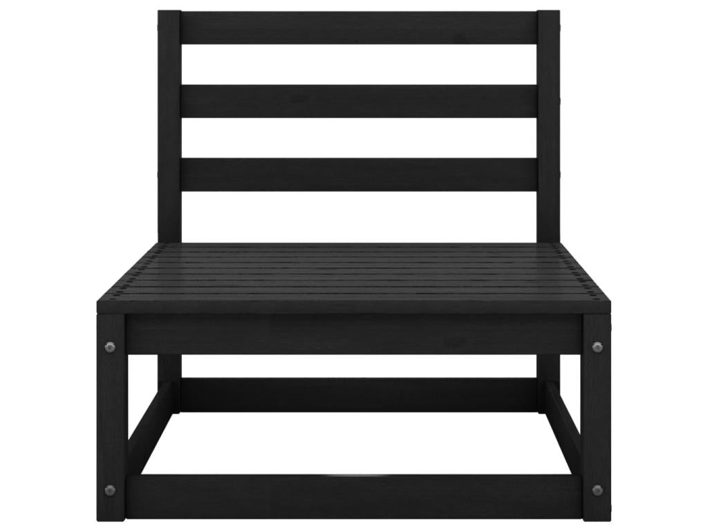 8-piece garden furniture set, black, solid pine wood, 2 ILEH28102