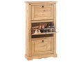 Zensova Mexican-style shoe cabinet with 3 drop-down doors, made of solid pine with a stained and waxed finish BGME37228