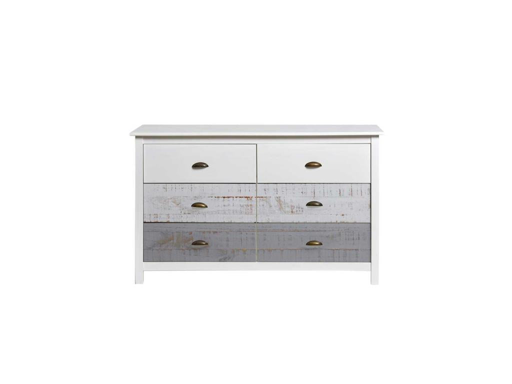 6-drawer chest, White/Grey - Lumenao QLSX10508