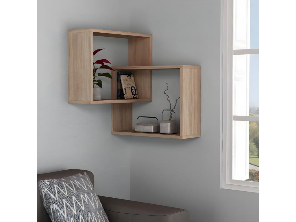 Corner wall shelf with 2 shelves, H68 cm - Ring MURG46583