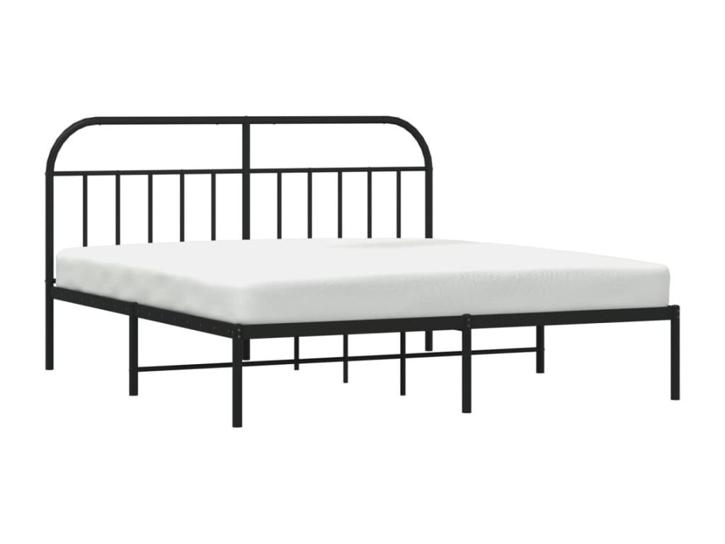 Metal bed frame with black headboard 160x200 cm KJNV78747
