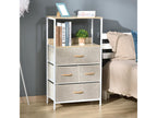 Chest of drawers/storage unit with 4 removable drawers and 1 shelf, 58x29x103 cm, grey and white, AKUD68272