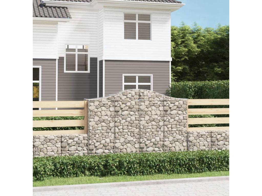 Arched gabion baskets, 12 pcs, 200x50x140-160 mm, galvanized iron, WTWZ69415