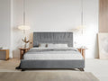 Upholstered bed - 160x200 cm - grey velvet - Zensova NTLU72167