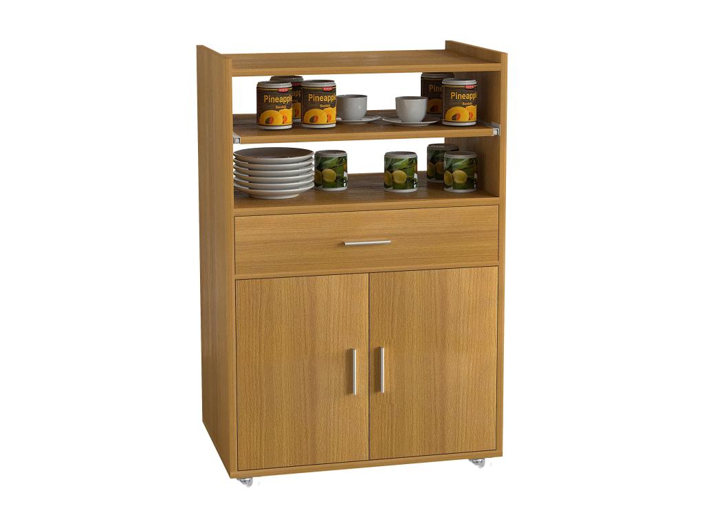 Zensova Wooden Kitchen Trolley Serving Trolley Rolling Shelf Zensova Drawer Zensova Beech QKTP69337
