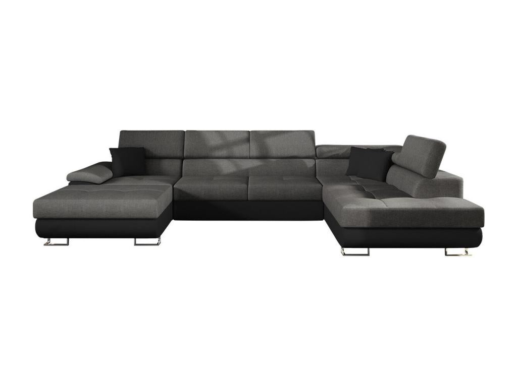 Lumenao 190 Grey Corner Sofa with Sleeping Function and Bed Box, 345x202x71cm, VUKF47205