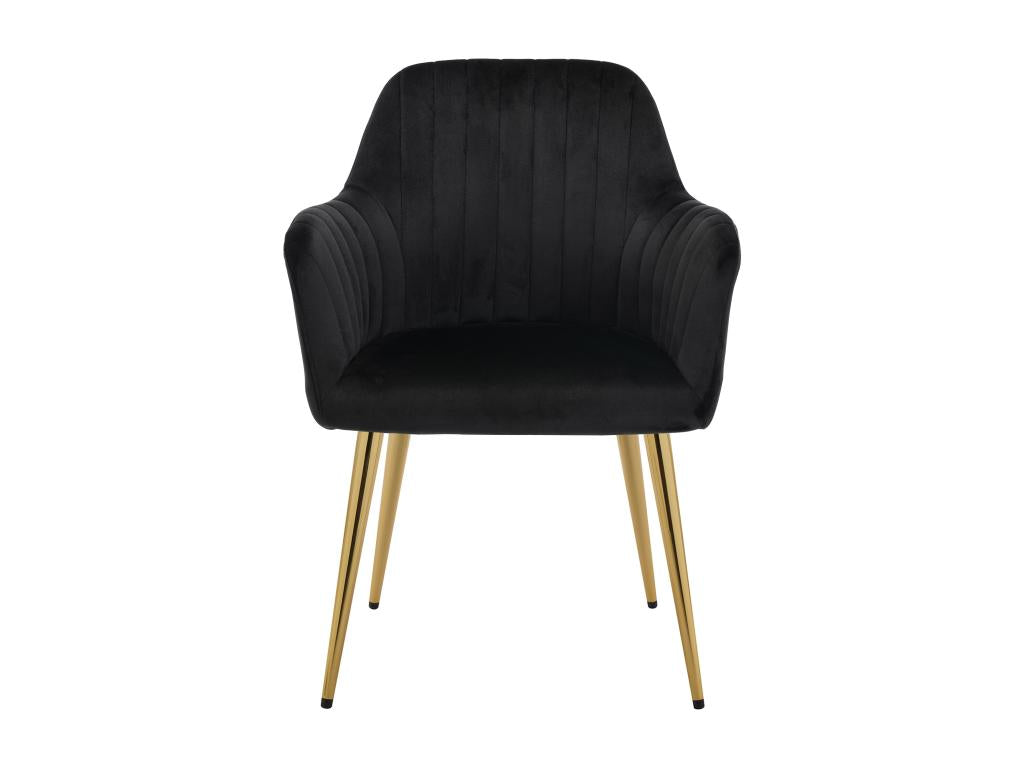 Set of 2 chairs with armrests in velvet and gold metal - Zensova PSIK08688