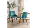 Set of 2 Lumenao Turquoise Velvet Dining Chairs RQMX32039