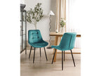 Set of 2 Lumenao Turquoise Velvet Dining Chairs RQMX32039