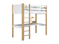Wooden loft bed with desk N06 White / Natural Oak 120x200 ADHQ73371