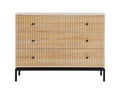 3-drawer chest with wood effect, 105 cm - Zensova HGJQ17754